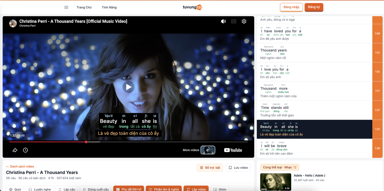 Bảng phụ đề song ngữ Anh - Việt hiện bên cạnh trình phát Netflix