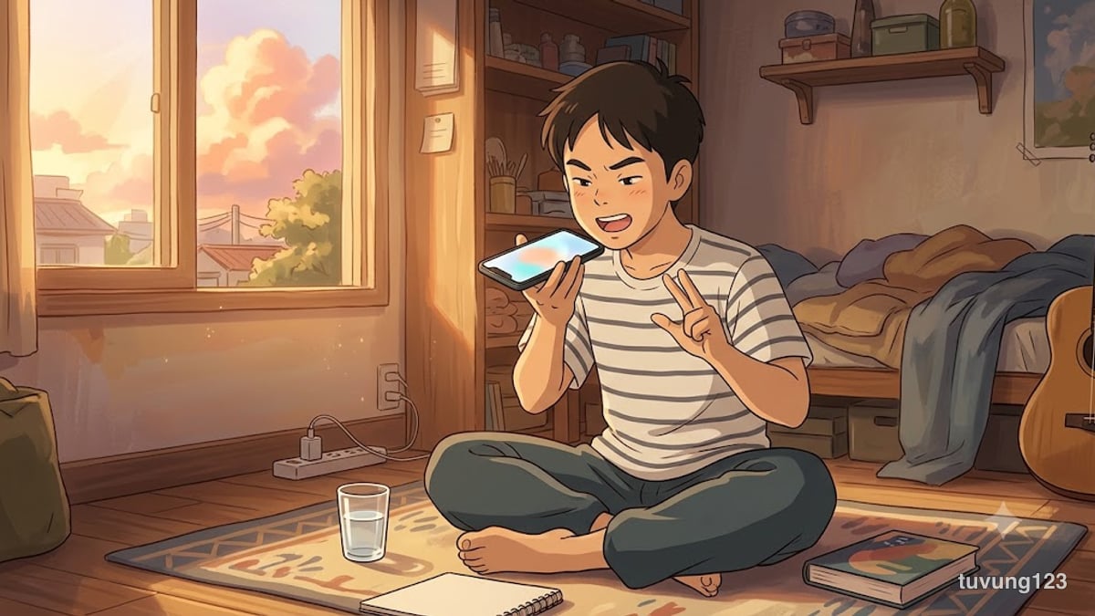 Người học tự thu âm giọng mình bằng điện thoại để nghe lại và so hai từ khác thanh